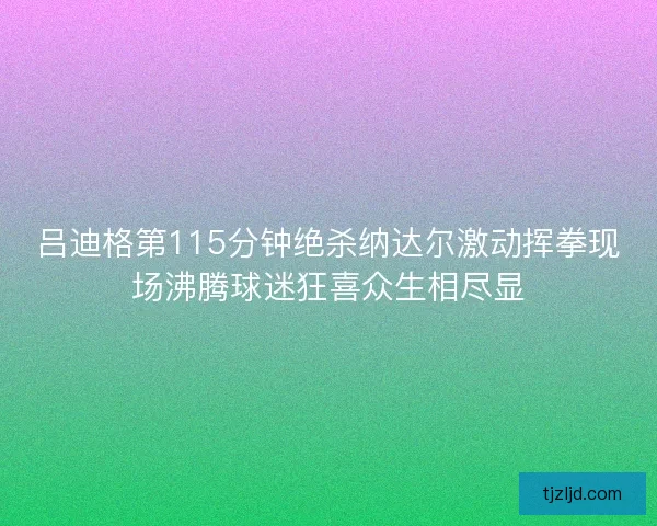 吕迪格第115分钟绝杀纳达尔激动挥拳现场沸腾球迷狂喜众生相尽显 吕迪格第115分钟绝杀纳达尔激动挥拳现场沸腾球迷狂喜众生相尽显
