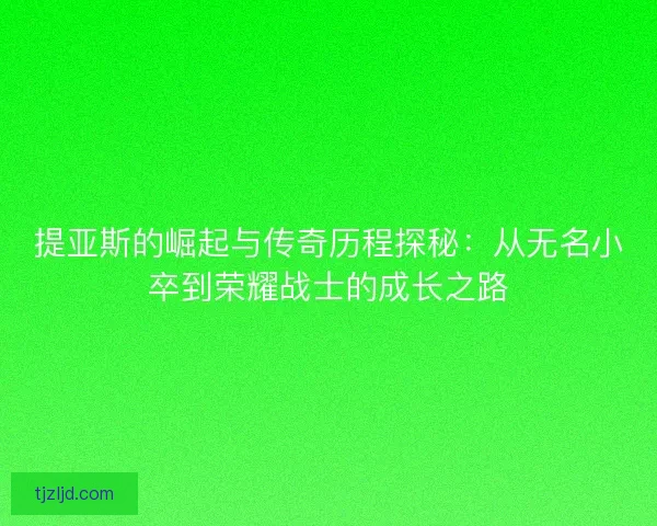 提亚斯的崛起与传奇历程探秘：从无名小卒到荣耀战士的成长之路